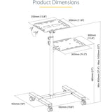 StarTech.com Mobile Projector and Laptop Stand/Cart, Heavy Duty Portable Projector Stand/Presentation Cart (22lb/shelf), Height Adjustable