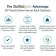 StarTech.com 4-Post 32U Server Rack Cabinet, 19" Data Rack Cabinet for Computer / IT Equipment, Home Network Rack, Half Height Server Rack
