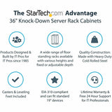 StarTech.com 4-Post 32U Server Rack Cabinet, 19" Data Rack Cabinet for Computer / IT Equipment, Home Network Rack, Half Height Server Rack