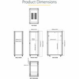 StarTech.com 4-Post 32U Server Rack Cabinet, 19" Data Rack Cabinet for Computer / IT Equipment, Home Network Rack, Half Height Server Rack