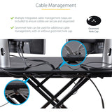 StarTech.com Corner Sit Stand Desk Converter with Keyboard Tray, Large Surface 35"x21" , Height Adjustable Ergonomic Tabletop Standing Desk