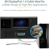 StarTech.com 3ft (1m) VESA Certified DisplayPort 1.4 Cable, 8K 60Hz HDR10, UHD 4K 120Hz Video, DP to DP Monitor Cord, DP 1.4 Cable, M/M