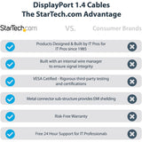 StarTech.com 6ft (2m) VESA Certified DisplayPort 1.4 Cable, 8K 60Hz HDR10, UHD 4K 120Hz Video, DP to DP Monitor Cord, DP 1.4 Cable, M/M
