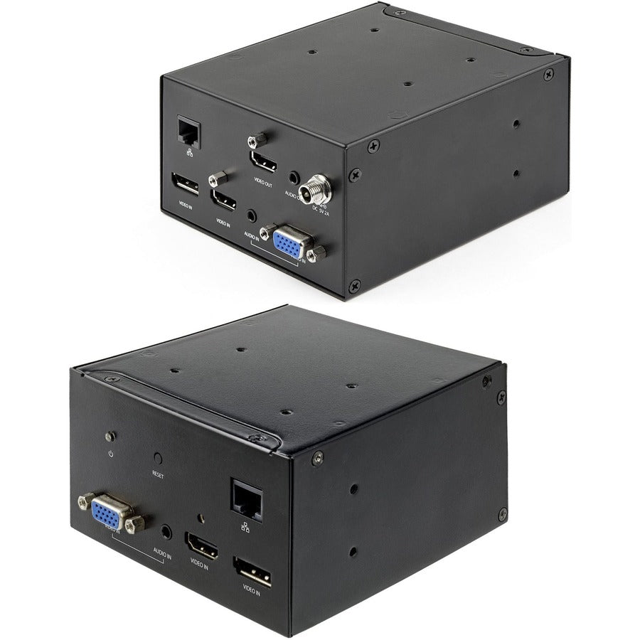 StarTech.com Conference Table Box for AV Connectivity & Charging, 4K HDMI/DP or VGA, GbE, Audio, Power Center w/ 2x USB & 2x UL AC Outlets