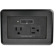 StarTech.com Conference Table Power Center, 2x UL Certified 120V AC Outlets, 2x USB (BC 1.2), Recessed Desk Power Strip/Charging Station