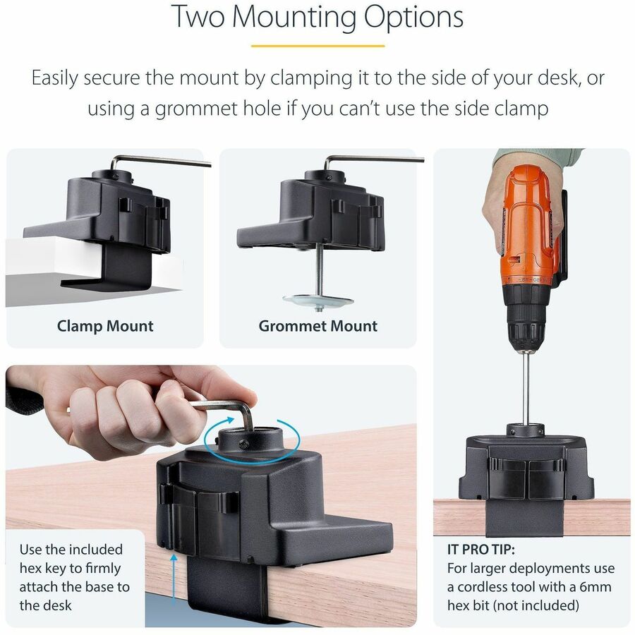 StarTech.com Desk Mount Dual Monitor Arm, Height Adjustable Full Motion Monitor Mount for 2x VESA Displays up to 32" (17.6lb/8kg)
