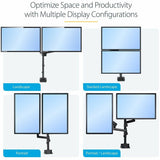 StarTech.com Desk Mount Dual Monitor Arm, Height Adjustable Full Motion Monitor Mount for 2x VESA Displays up to 32" (17.6lb/8kg)
