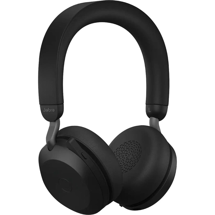 Jabra Evolve2 75 Wireless On-ear Stereo Headset - USB-C - For MS Teams - With Charging Stand - Black - Binaural - Ear-cup - 3000 cm - Bluetooth - 20 Hz to 20 kHz - MEMS Technology Microphone - Noise Cancelling
