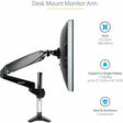 StarTech.com Desk Mount Monitor Arm for Single VESA Display 49"(17.6lb/8kg), Full Motion Articulating &amp; Height Adjustable, C-Clamp/Grommet