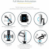 StarTech.com Desk Mount Monitor Arm for Single VESA Display 49"(17.6lb/8kg), Full Motion Articulating &amp; Height Adjustable, C-Clamp/Grommet