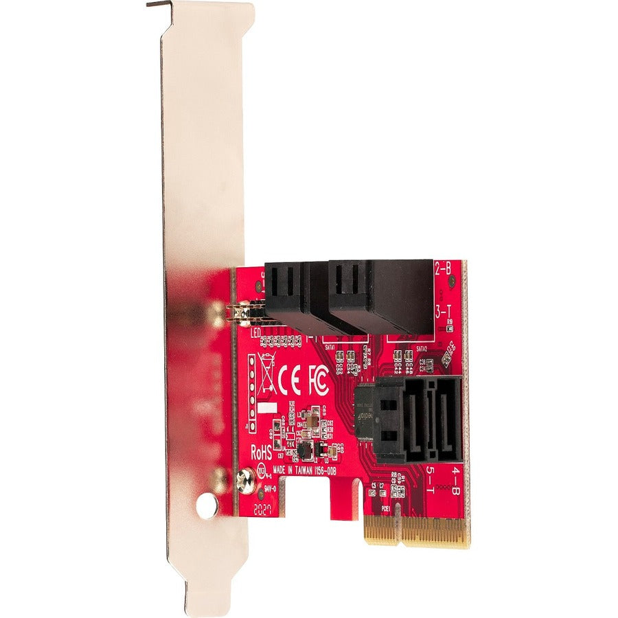 StarTech.com SATA PCIe Card, 6 Port PCIe SATA Expansion Card, 6Gbps SATA Adapter, Stacked SATA Connectors, PCI Express to SATA Converter