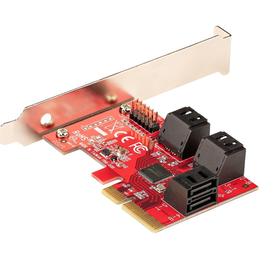 StarTech.com SATA PCIe Card, 6 Port PCIe SATA Expansion Card, 6Gbps SATA Adapter, Stacked SATA Connectors, PCI Express to SATA Converter