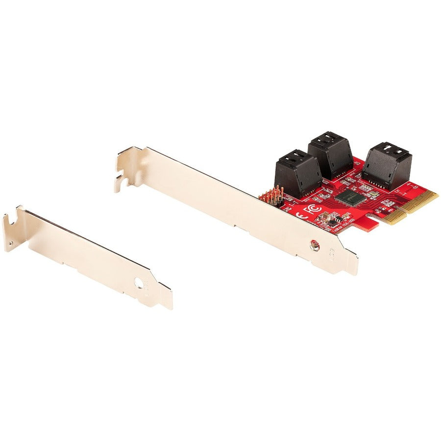 StarTech.com SATA PCIe Card, 6 Port PCIe SATA Expansion Card, 6Gbps SATA Adapter, Stacked SATA Connectors, PCI Express to SATA Converter