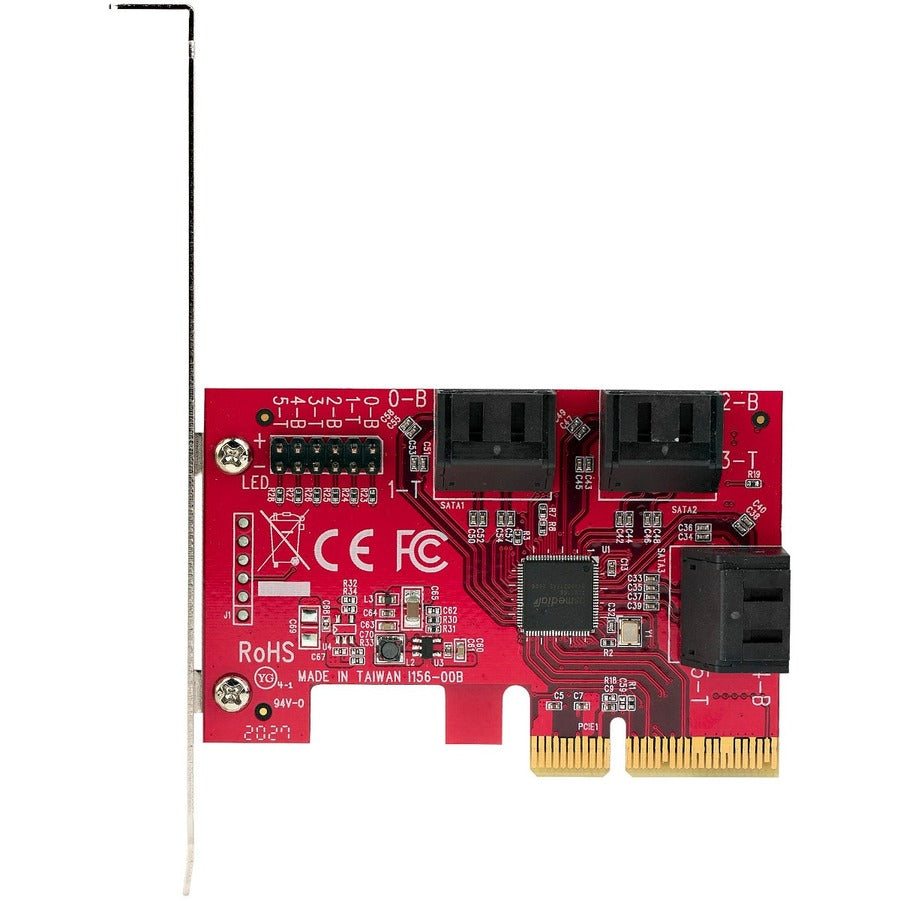 StarTech.com SATA PCIe Card, 6 Port PCIe SATA Expansion Card, 6Gbps SATA Adapter, Stacked SATA Connectors, PCI Express to SATA Converter