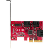 StarTech.com SATA PCIe Card, 6 Port PCIe SATA Expansion Card, 6Gbps SATA Adapter, Stacked SATA Connectors, PCI Express to SATA Converter