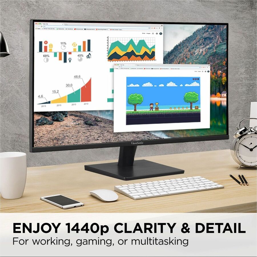 Moniteur LED WQHD ViewSonic Value VA2715-2K-MHD 27" - 16:9 - Noir