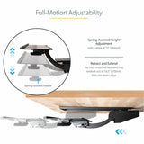 StarTech.com Under Desk Keyboard Tray, Height Adjustable Keyboard and Mouse Tray (10" x 26"), Ergonomic Computer Keyboard Tray w/Mouse Pad