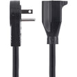 StarTech.com 10ft Power Extension Cord, Rotating Flat Plug Extension Cord, NEMA 5-15P to NEMA 5-15R Cable, 16 AWG, 125V/15A, UL Certified
