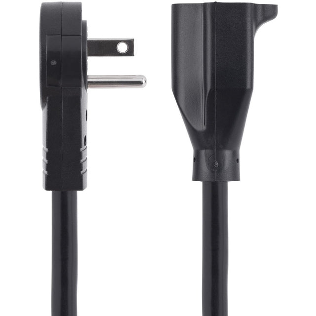 StarTech.com 10ft Power Extension Cord, Rotating Flat Plug Extension Cord, NEMA 5-15P to NEMA 5-15R Cable, 16 AWG, 125V/15A, UL Certified
