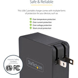 Chargeur mural USB-C StarTech.com, 60 W PD avec câble de 2 m, chargeur portable USB-C pour ordinateur portable, adaptateur universel, certifié USB IF/ETL