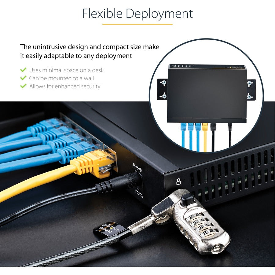 StarTech.com Unmanaged 2.5G Switch, 5 Port 2.5GBASE-T Unmanaged Ethernet Switch, Desk | Wall Mount Kit, Compatible w/ 10/100/1000Mbps devices