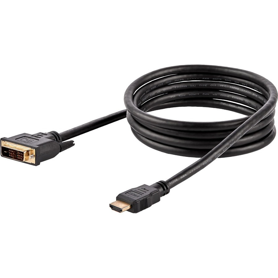 StarTech.com 6ft (1.8m) HDMI to DVI Cable, DVI-D to HDMI Display Cable (1920x1200p), 10 Pack, Black, HDMI to DVI-D Adapter Cord M/M