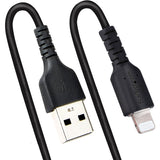 StarTech.com 1m (3ft) USB to Lightning Cable, MFi Certified, Coiled iPhone Charger Cable, Black, Durable TPE Jacket Aramid Fiber
