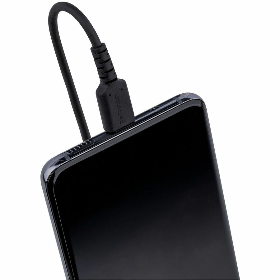 StarTech.com 20in (50cm) USB A to C Charging Cable, Coiled Heavy Duty USB 2.0 A to Type-C, Durable Fast Charge & Sync USB-C Cable, Black