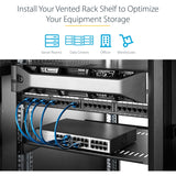 Étagère pour rack serveur ventilée 1U StarTech.com - Plateau de montage en rack cantilever fixe de 50,8 cm de profondeur pour boîtier de données/audiovisuel/réseau de 48,3 cm avec écrous cage