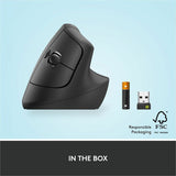 Souris ergonomique verticale Logitech Lift (graphite)