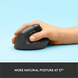 Souris ergonomique verticale Logitech Lift (graphite)