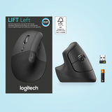 Souris ergonomique verticale Logitech Lift Left (graphite)