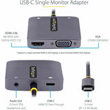 Adaptateur vidéo USB-C StarTech.com, adaptateur multiport USB-C vers HDMI VGA, audio 3,5 mm, 4K 60 Hz HDR, 100 W PD 3.0 PT, adaptateur d'affichage USB-C