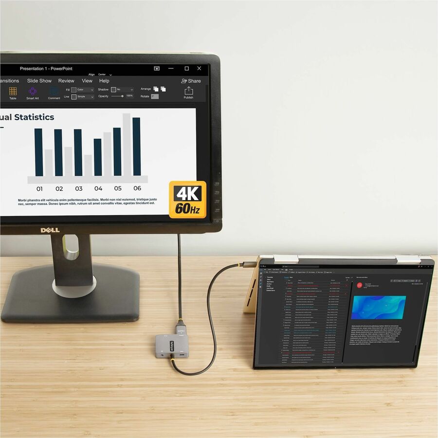Adaptateur vidéo USB-C StarTech.com, adaptateur multiport USB-C vers HDMI VGA, audio 3,5 mm, 4K 60 Hz HDR, 100 W PD 3.0 PT, adaptateur d'affichage USB-C
