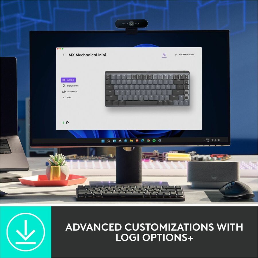 Logitech MX Mechanical Mini Minimalist Wireless Illuminated Keyboard (Linear) (Graphite)