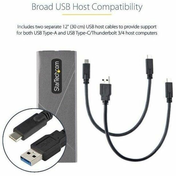 StarTech Tool-Free USB-C M.2 NVMe SATA SSD Enclosure 10Gbps