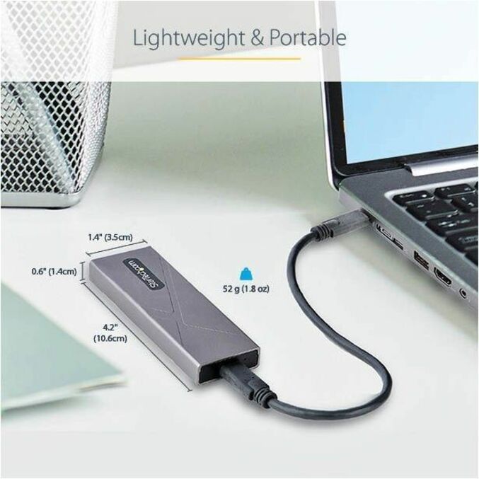 StarTech Tool-Free USB-C M.2 NVMe SATA SSD Enclosure 10Gbps