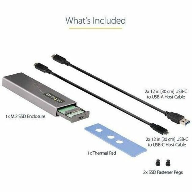 StarTech Tool-Free USB-C M.2 NVMe SATA SSD Enclosure 10Gbps