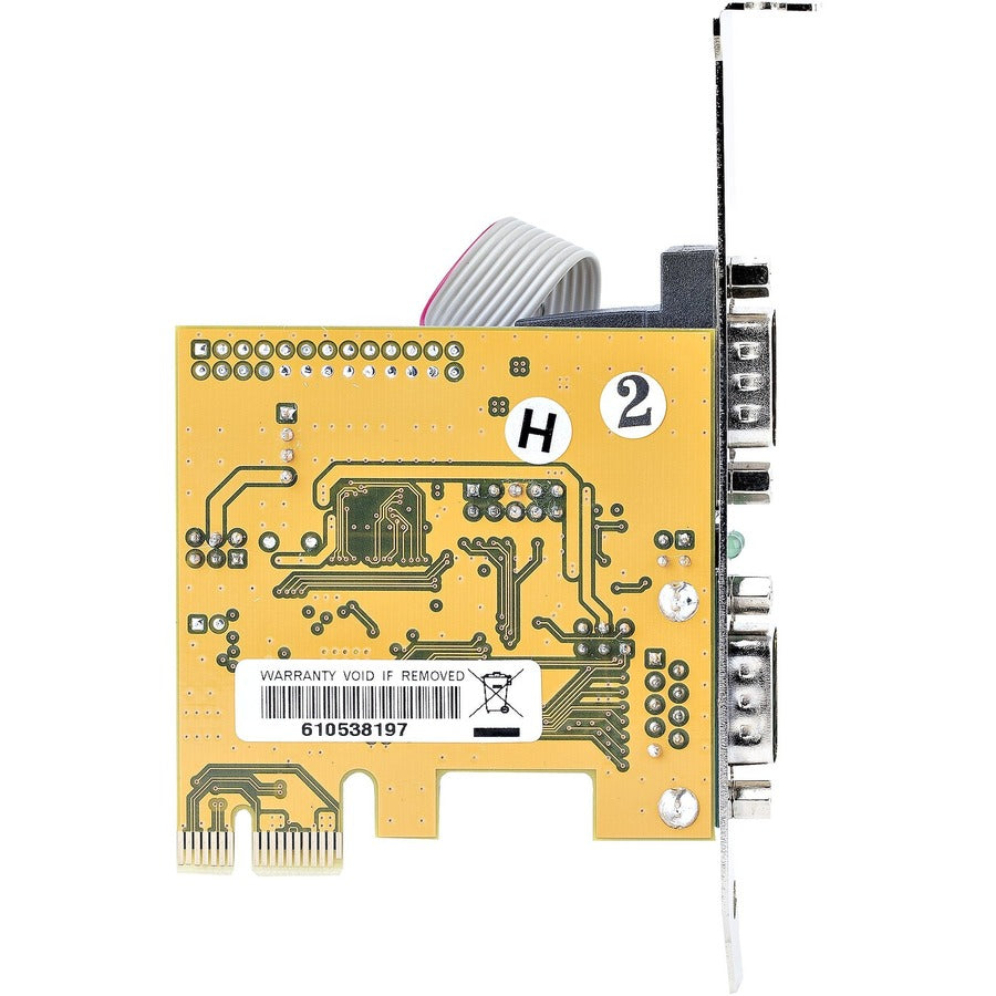 StarTech.com 2-Port PCI Express Serial Card, Dual Port PCIe to RS232 (DB9) Serial Card, 16C1050 UART, COM Retention, Windows & Linux