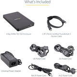 StarTech.com 4 Bay Thunderbolt 3 NVMe Enclosure, For M.2 NVMe SSD Drives, 1x DisplayPort Video and 2x TB3 Downstream Ports, 40Gbps