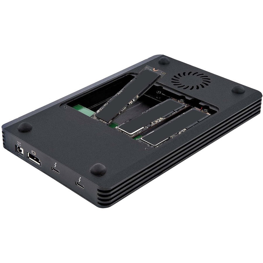 StarTech.com 4 Bay Thunderbolt 3 NVMe Enclosure, For M.2 NVMe SSD Drives, 1x DisplayPort Video and 2x TB3 Downstream Ports, 40Gbps