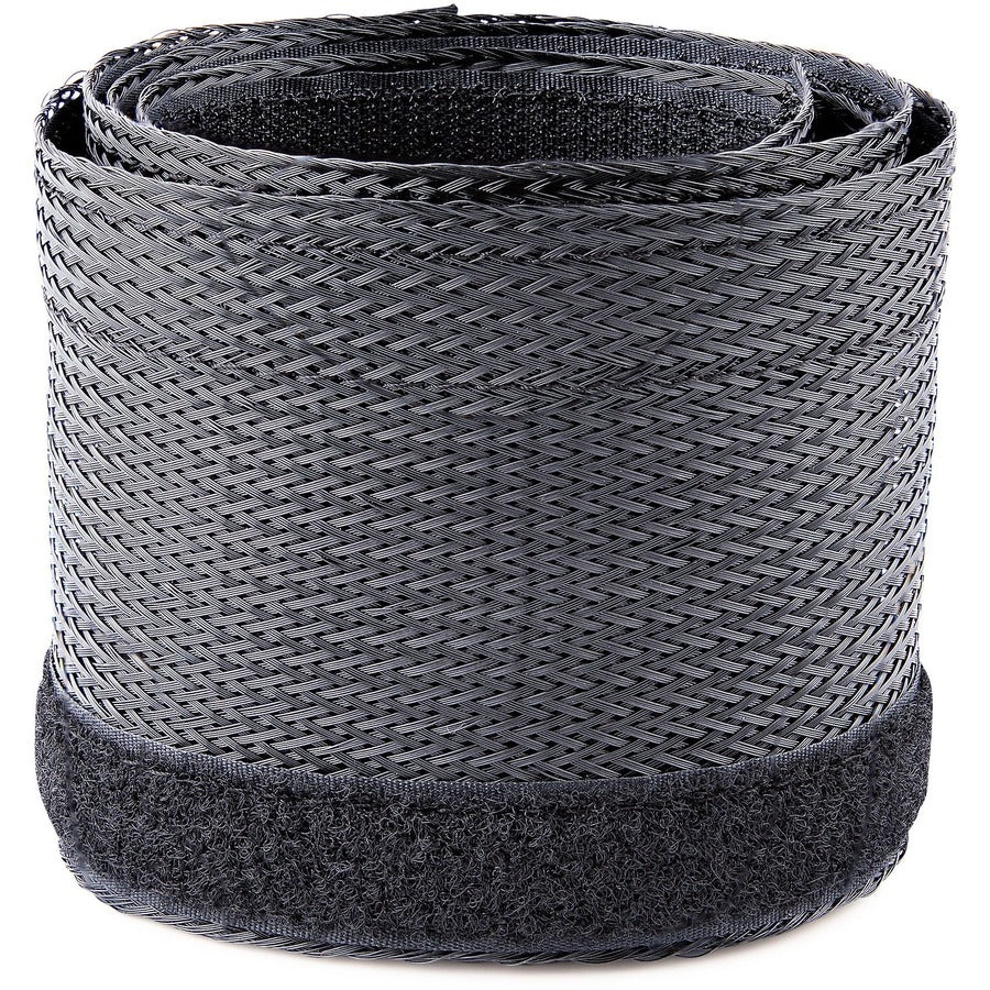 StarTech.com 10ft (3m) Cable Management Sleeve, Braided Mesh Wire Wraps/Floor Cable Covers, Computer Cable Manager/Cord Concealer 