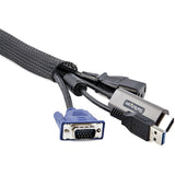 StarTech.com 10ft (3m) Cable Management Sleeve, Braided Mesh Wire Wraps/Floor Cable Covers, Computer Cable Manager/Cord Concealer 