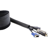 StarTech.com 10ft (3m) Cable Management Sleeve, Braided Mesh Wire Wraps/Floor Cable Covers, Computer Cable Manager/Cord Concealer 