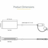 StarTech.com USB to Dual HDMI Adapter, USB A/C to 2x HDMI Displays (1x 4K30, 1x 1080p), USB 3.0 to HDMI Converter, 4in/11cm Cable, Win/Mac
