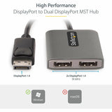 StarTech.com Dual-Monitor DisplayPort 1.4 Splitter, DisplayPort to 2x DP Multi-Monitor Adapter, Dual 5K 60Hz Computer MST Hub, Windows