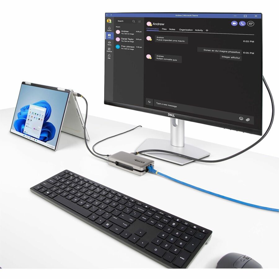 StarTech.com USB-C Multiport Adapter, 4K 60Hz HDMI (HDR), USB 3.2 Gen 2 10Gbps Hub (2xUSB-C/1xUSB-A), 100W PD Pass-Through, GbE, Mini Dock
