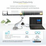 StarTech.com USB C Multiport Adapter, Dual 4K 60Hz HDMI 2.0b, 2x 10Gbps USB Hub, 100W PD Pass-Through, GbE, SD, Mini Dock, Win/Mac