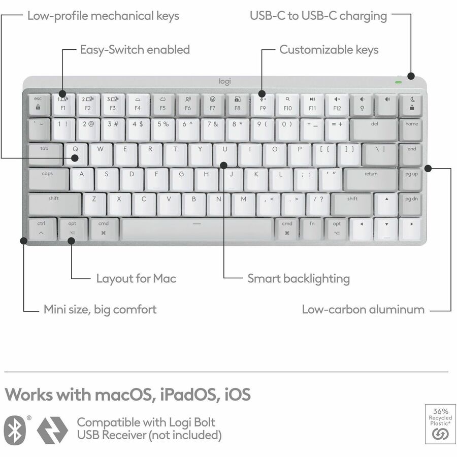 Logitech Master Series MX Mechanical Wireless Illuminated Performance Keyboard