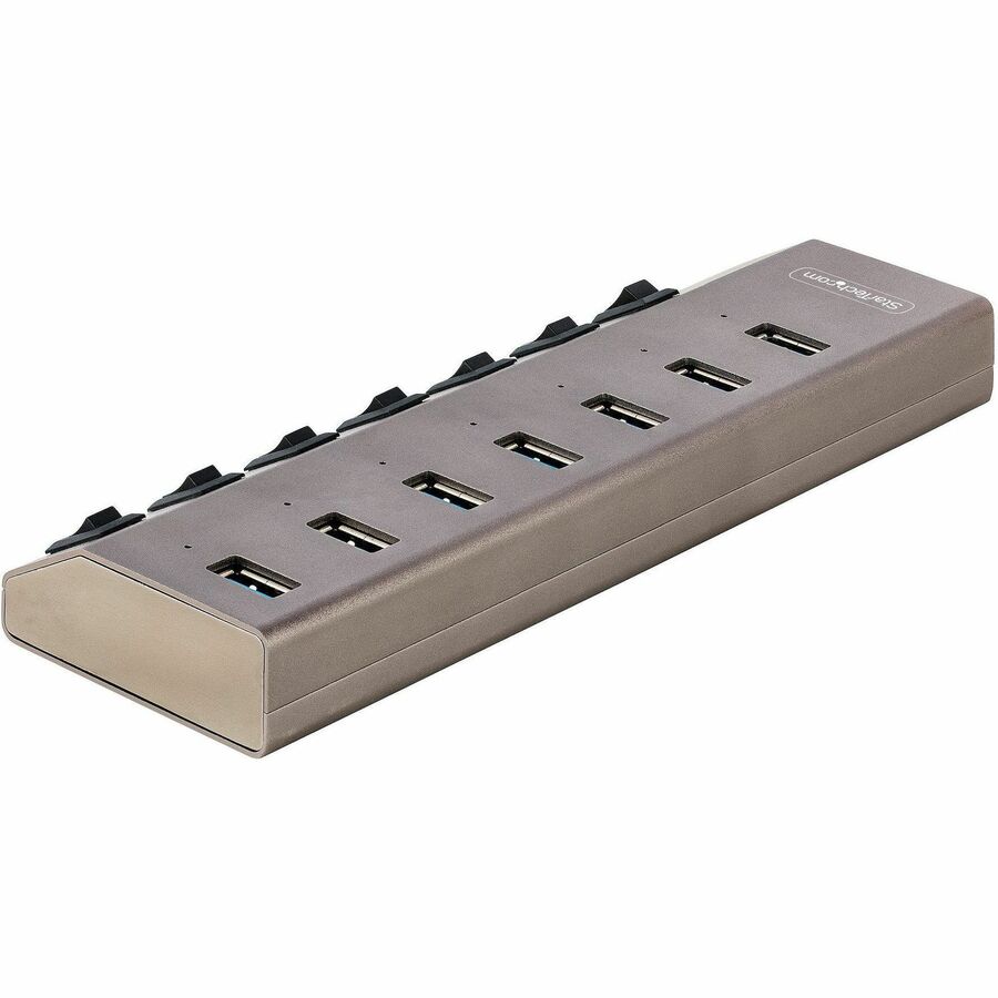 StarTech.com 7-Port Self-Powered USB-C Hub with Individual On/Off Switch, Desktop/Laptop USB-C to USB-A Hub, USB Type C Hub w/Power Supply